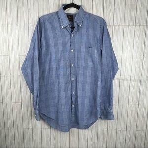 TailorByrd Men’s Long‎ Sleeve Blue and White Button Down Shirt Size Large
